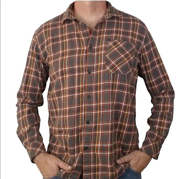 Quiksilver Plaid Flannel Button Up Shirt sz XL - Picture 1 of 11